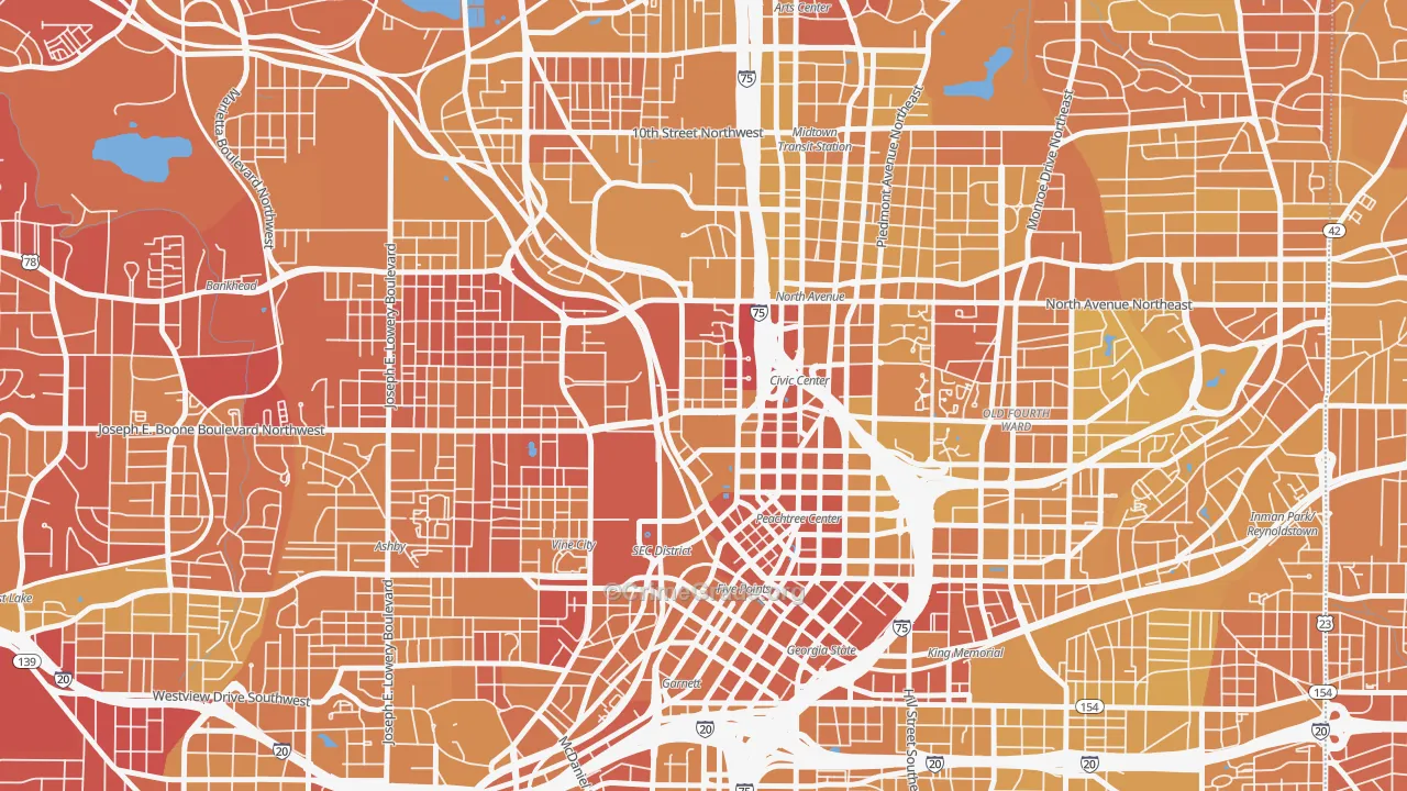 30313, GA Map of Vehicle Theft Rates