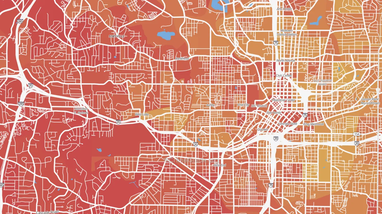 30314, GA Map of Vehicle Theft Rates