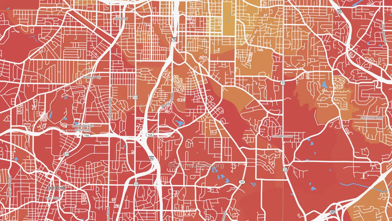 30315, GA Map of Vehicle Theft Rates