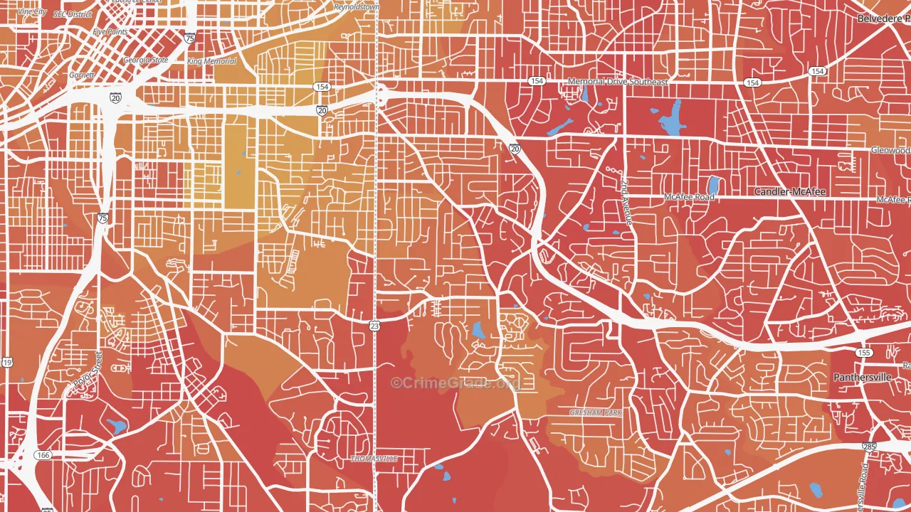 30316, GA Map of Vehicle Theft Rates