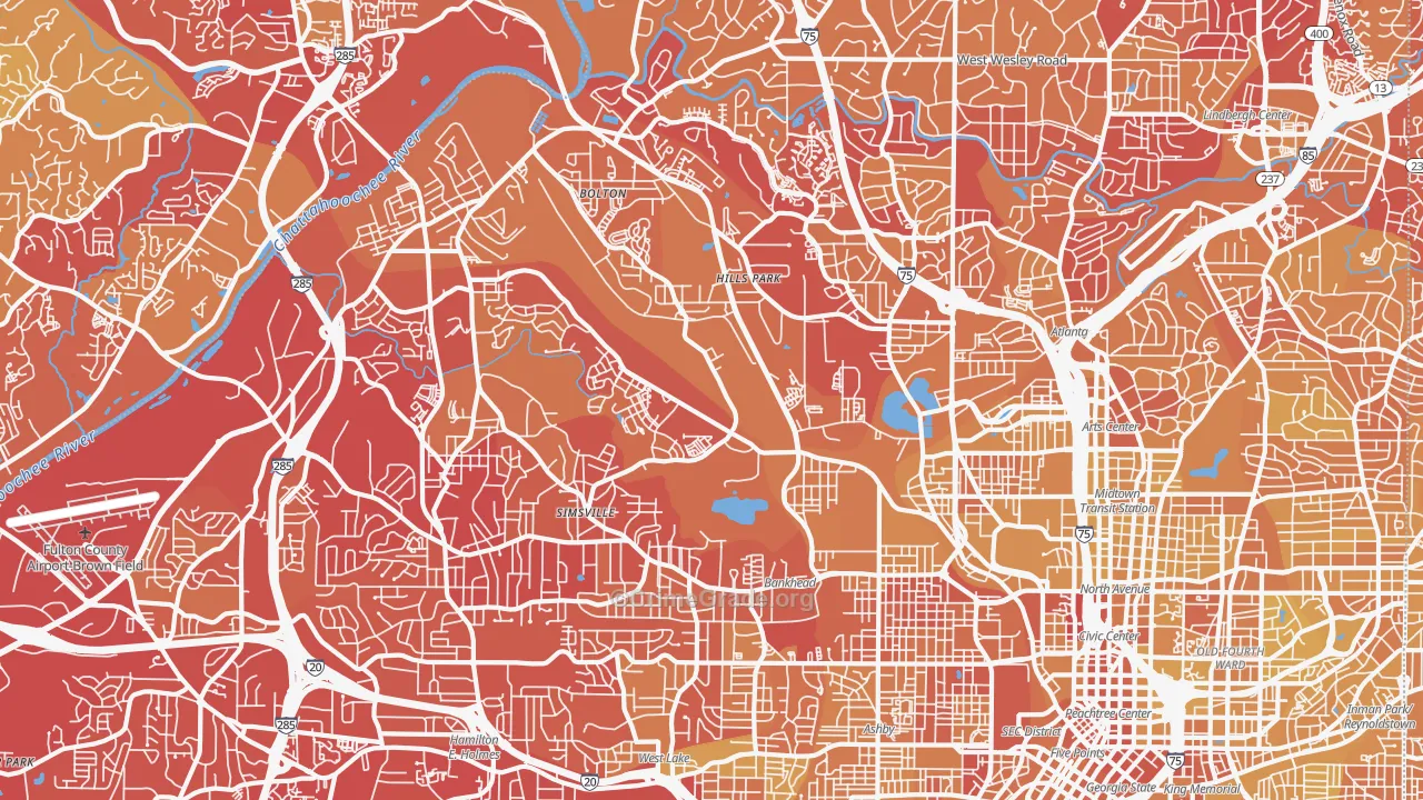 30318, GA Map of Vehicle Theft Rates