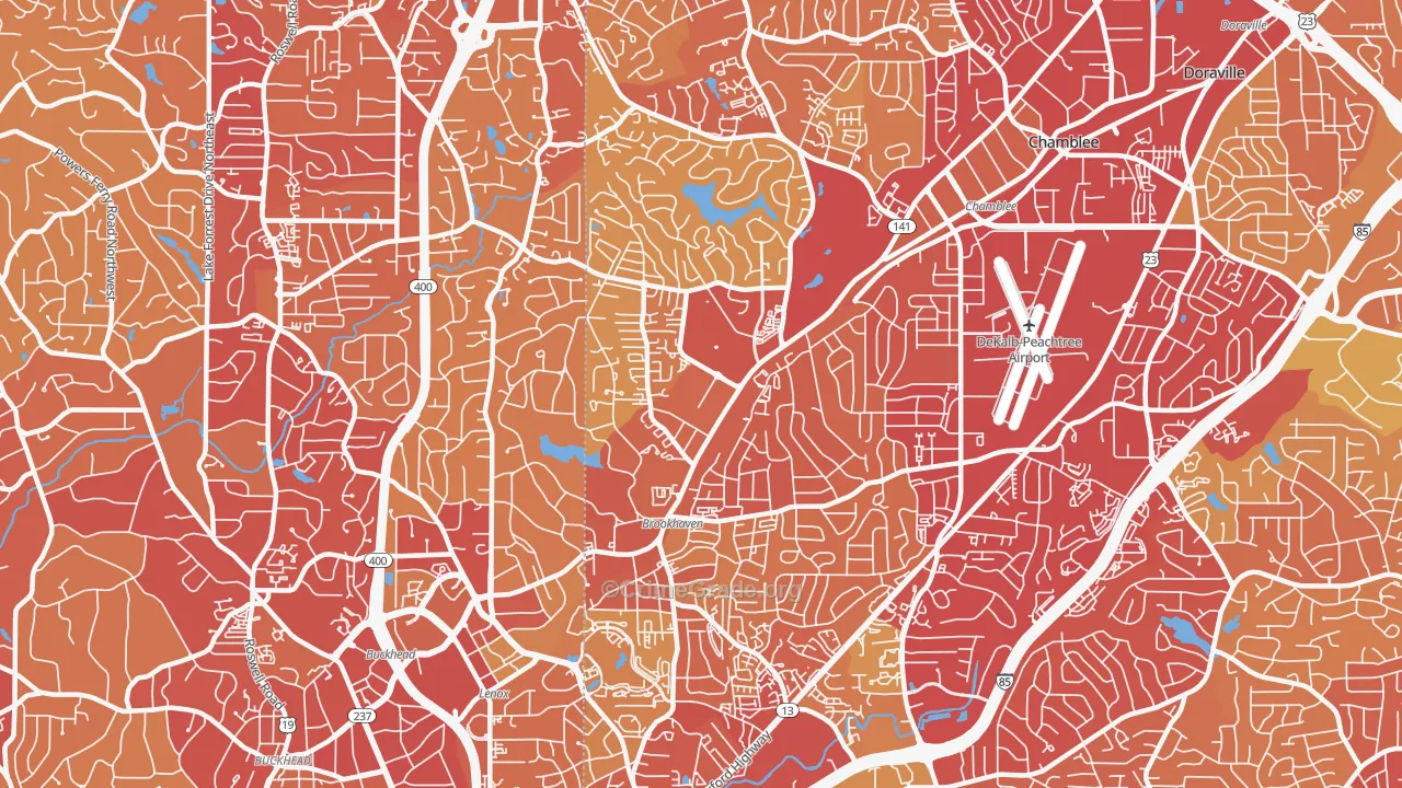 30319, GA Map of Vehicle Theft Rates