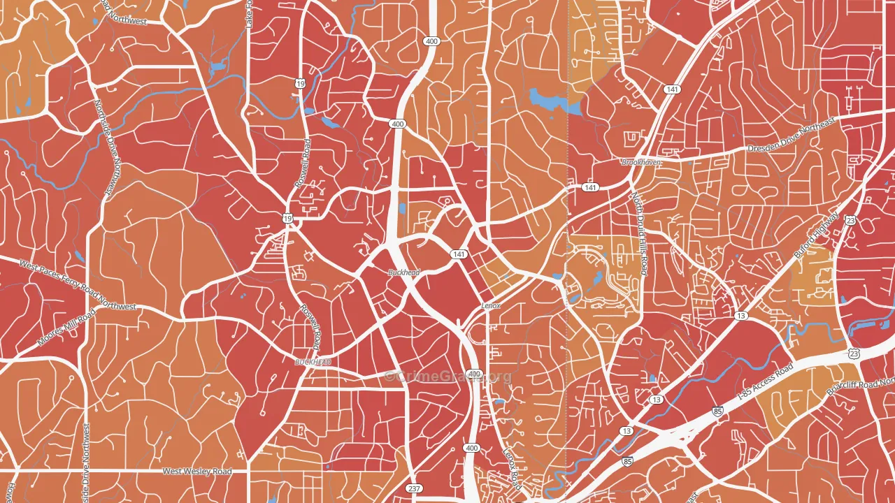 30326, GA Map of Vehicle Theft Rates