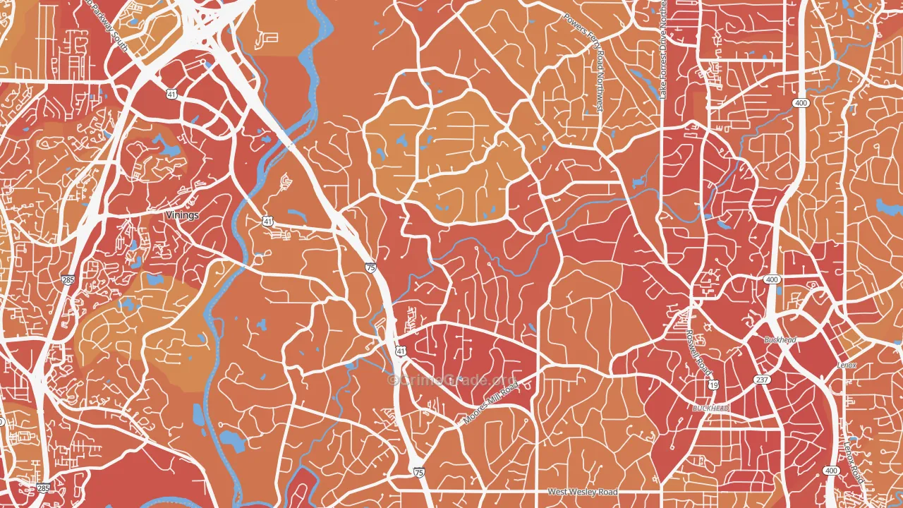 30327, GA Map of Vehicle Theft Rates