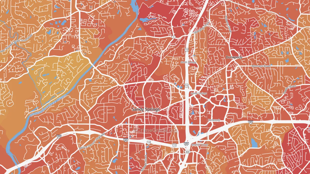 30328, GA Map of Vehicle Theft Rates