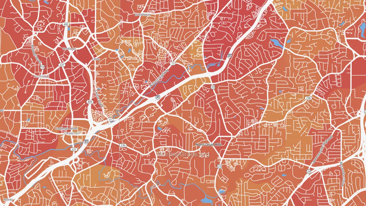 30329, GA Map of Vehicle Theft Rates