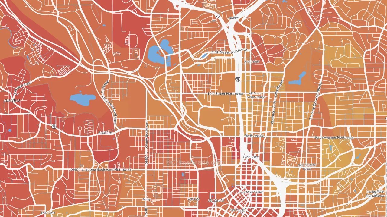 30332, GA Map of Vehicle Theft Rates