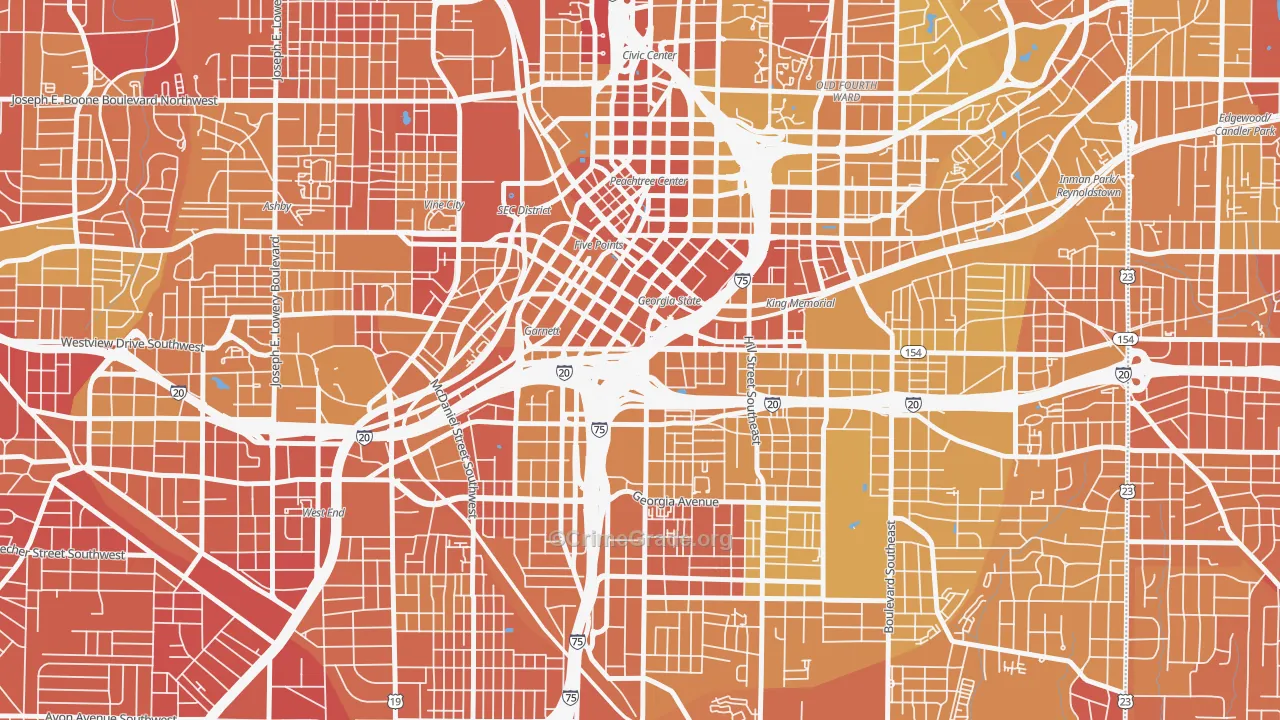 30334, GA Map of Vehicle Theft Rates