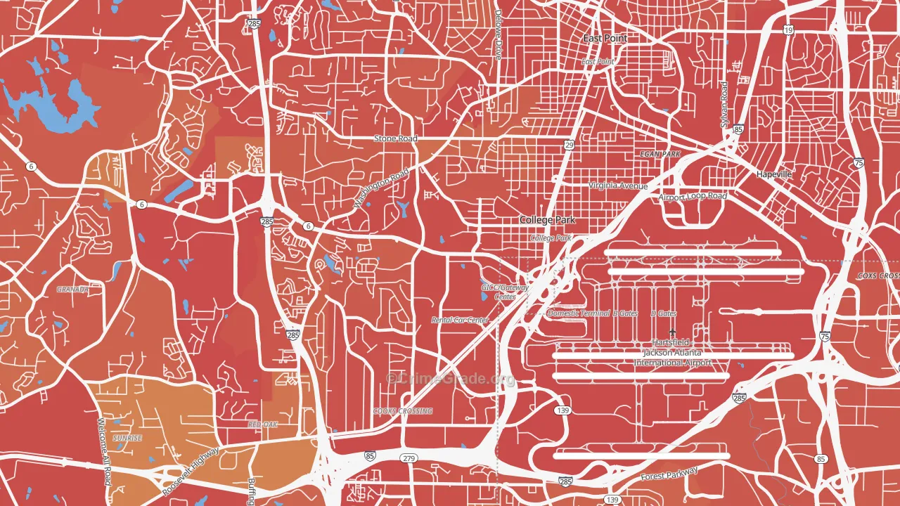 30337, GA Map of Vehicle Theft Rates