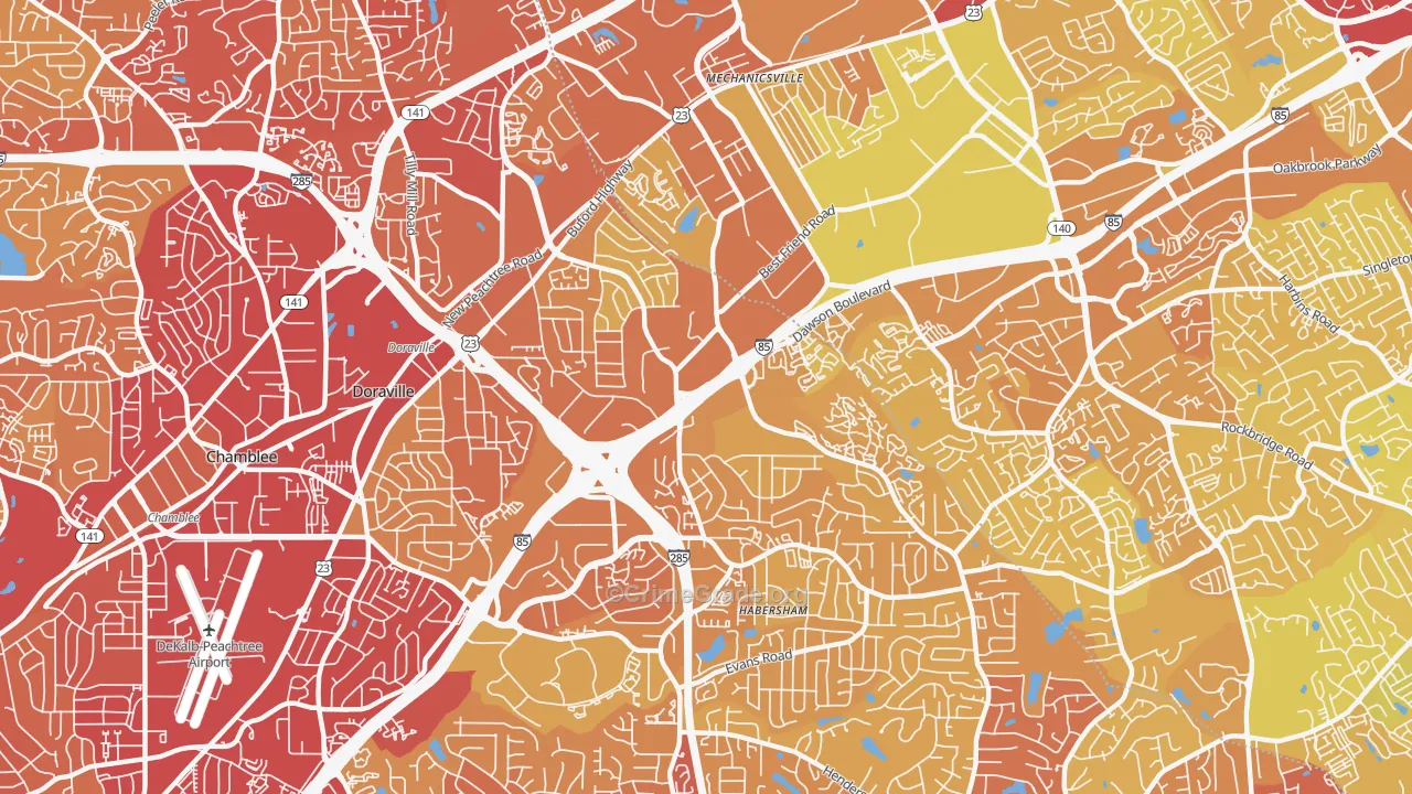 30340, GA Map of Vehicle Theft Rates