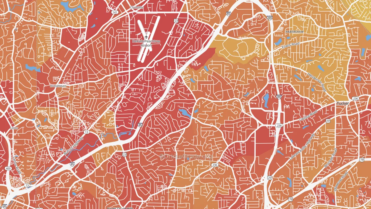 30345, GA Map of Vehicle Theft Rates