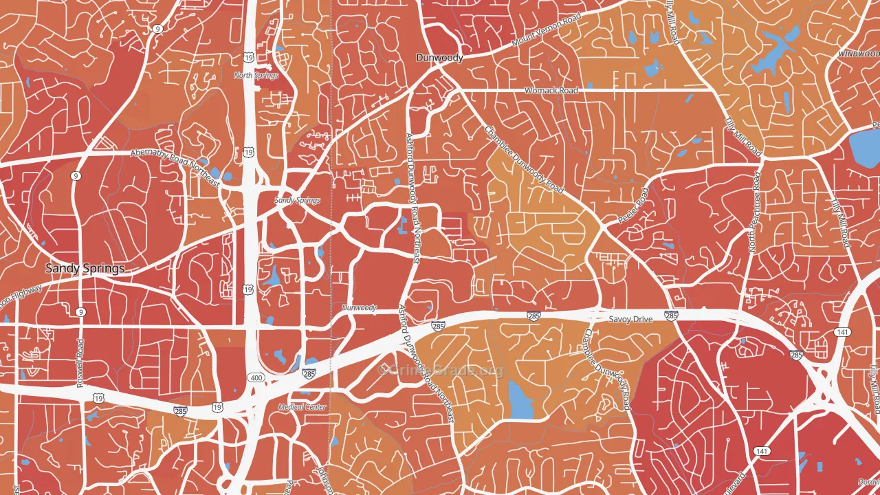 30346, GA Map of Vehicle Theft Rates