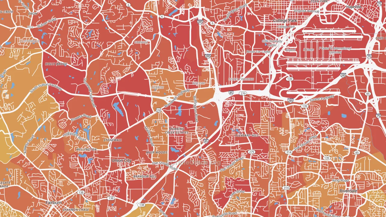 30349, GA Map of Vehicle Theft Rates