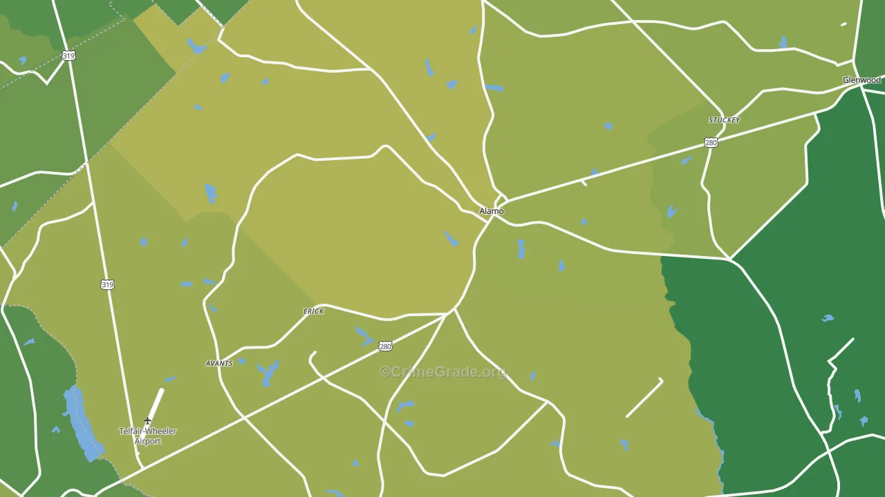 30411, GA Map of Vehicle Theft Rates