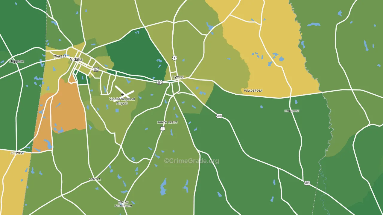 30436, GA Map of Vehicle Theft Rates