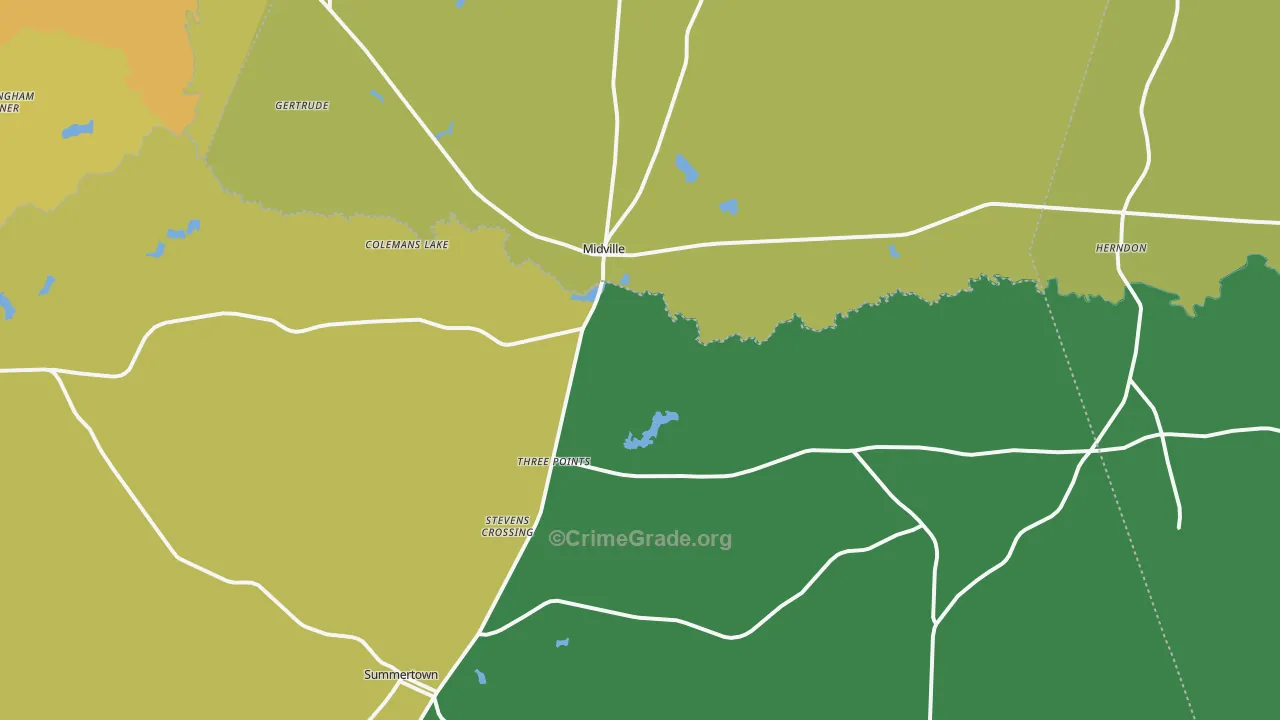 30441, GA Map of Vehicle Theft Rates