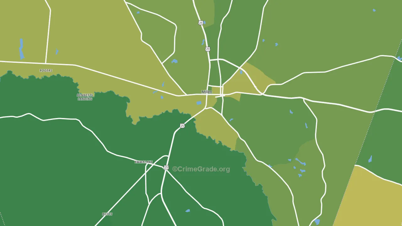 30442, GA Map of Vehicle Theft Rates