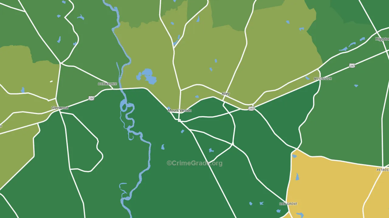 30445, GA Map of Vehicle Theft Rates