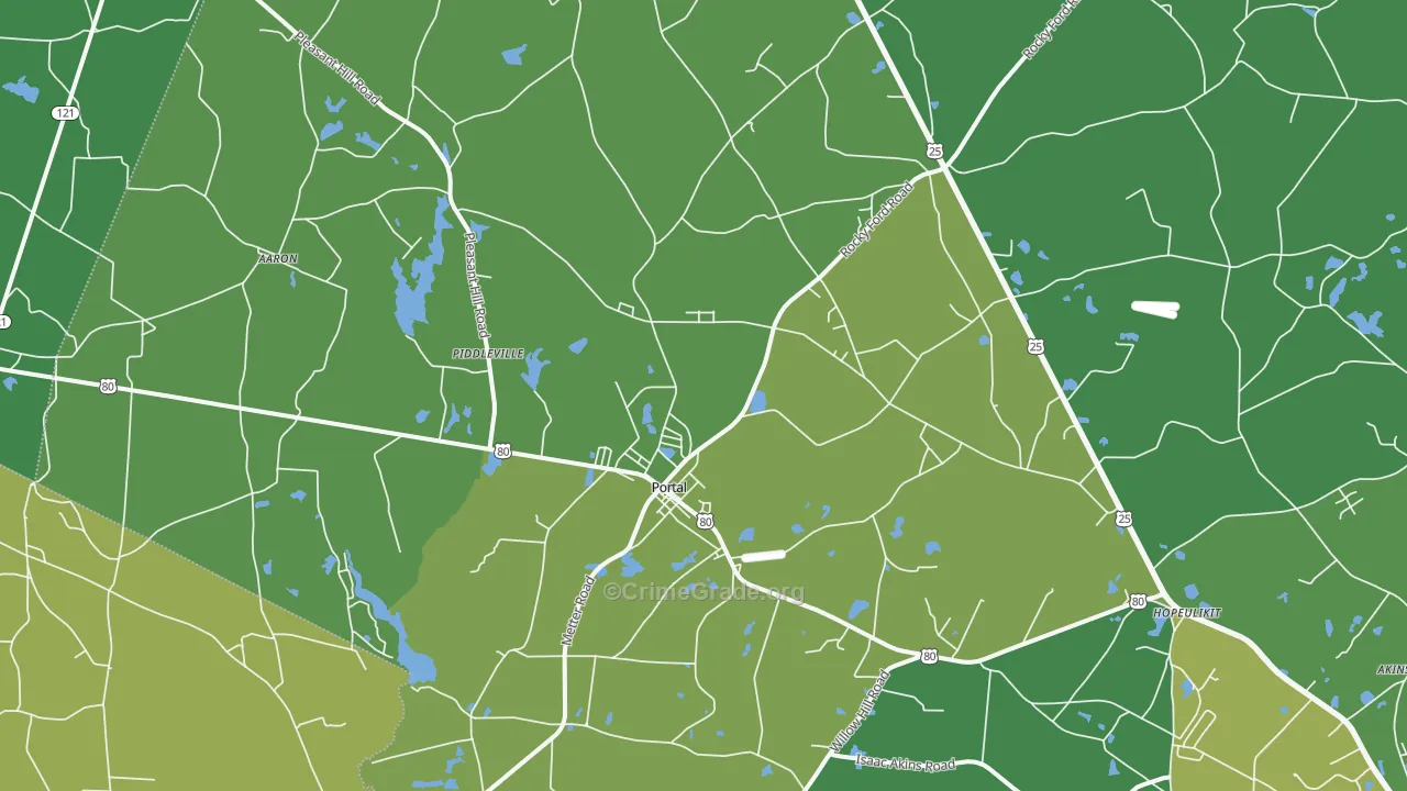 30450, GA Map of Vehicle Theft Rates