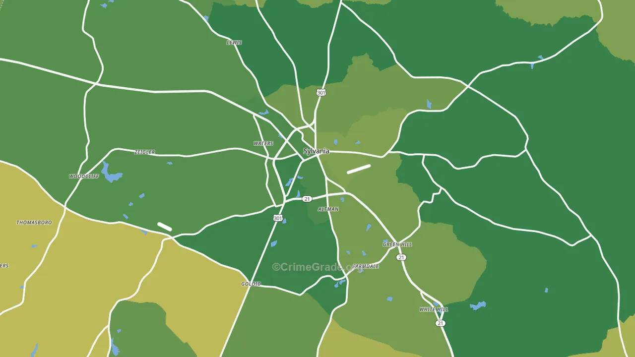 30467, GA Map of Vehicle Theft Rates
