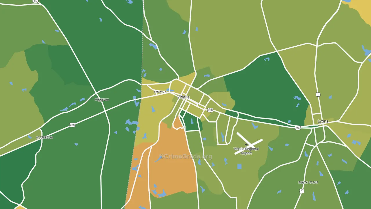 30474, GA Map of Vehicle Theft Rates