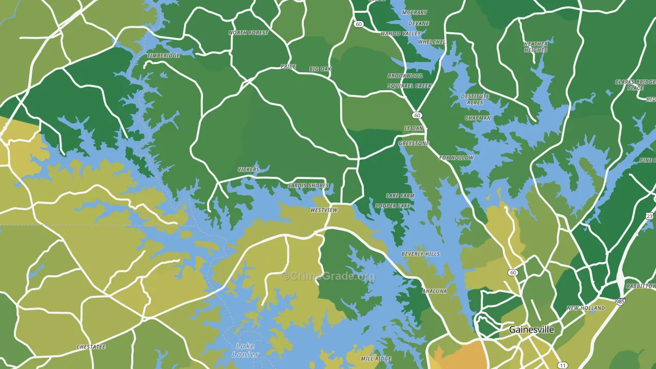 30506, GA Map of Vehicle Theft Rates