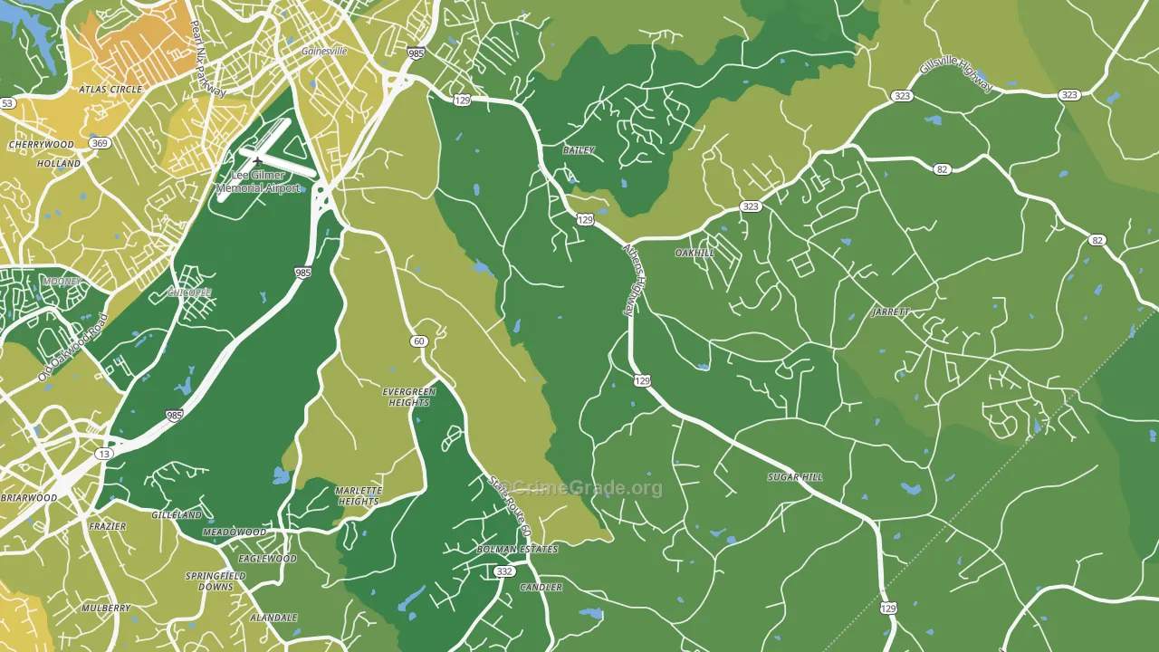 30507, GA Map of Vehicle Theft Rates