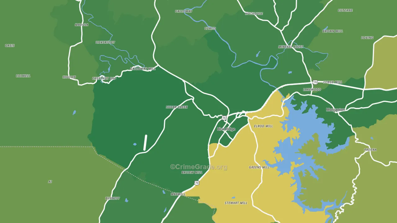 30513, GA Map of Vehicle Theft Rates