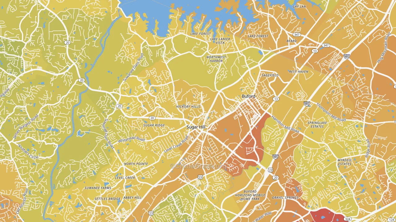 30518, GA Map of Vehicle Theft Rates
