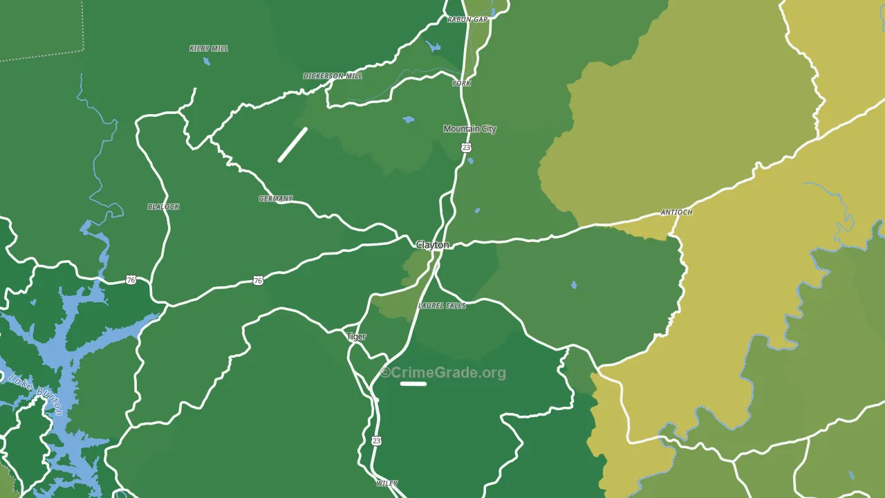 30525, GA Map of Vehicle Theft Rates