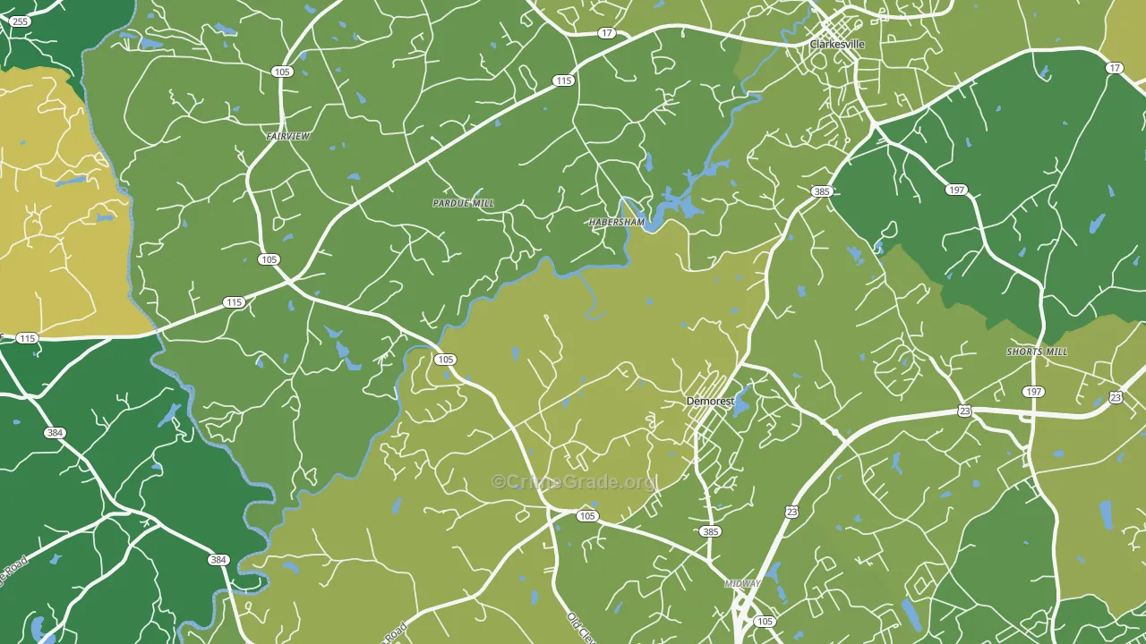 30535, GA Map of Vehicle Theft Rates