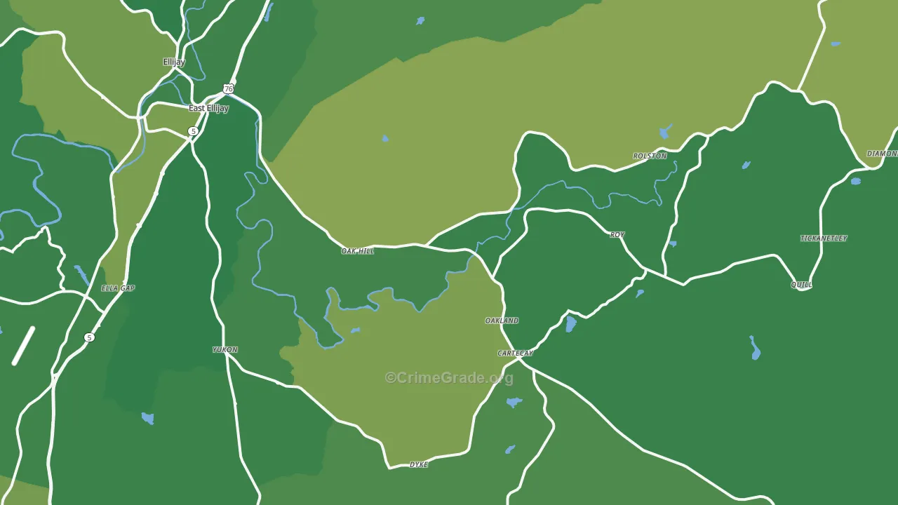 30536, GA Map of Vehicle Theft Rates