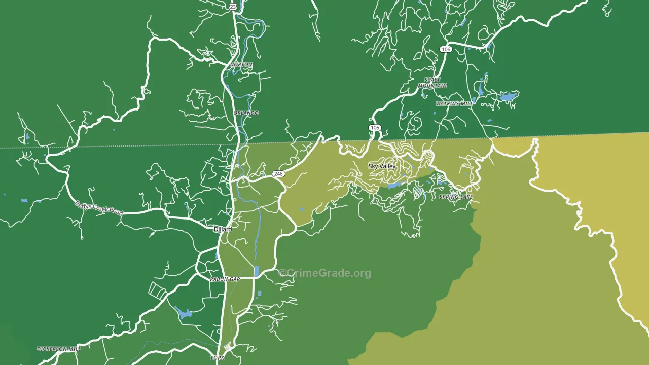 30537, GA Map of Vehicle Theft Rates