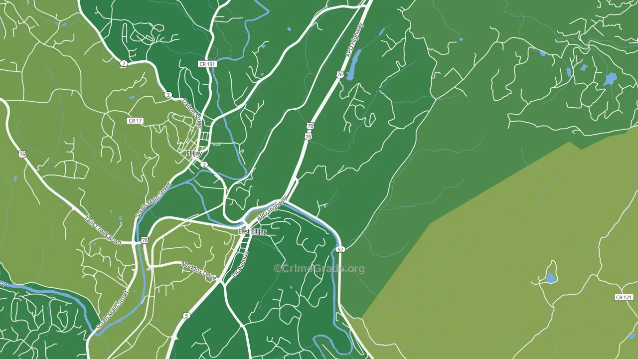 30539, GA Map of Vehicle Theft Rates