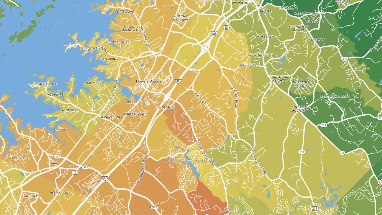 30542, GA Map of Vehicle Theft Rates
