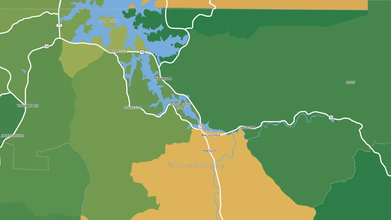 30546, GA Map of Vehicle Theft Rates
