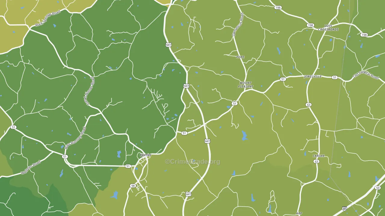 30547, GA Map of Vehicle Theft Rates