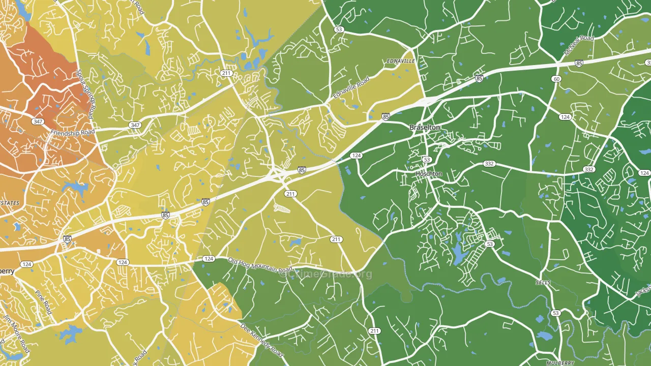 30548, GA Map of Vehicle Theft Rates