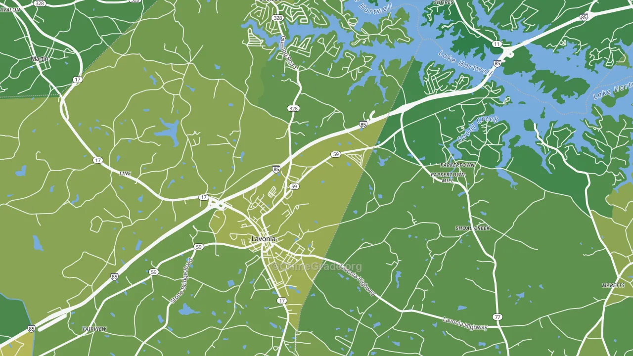30553, GA Map of Vehicle Theft Rates