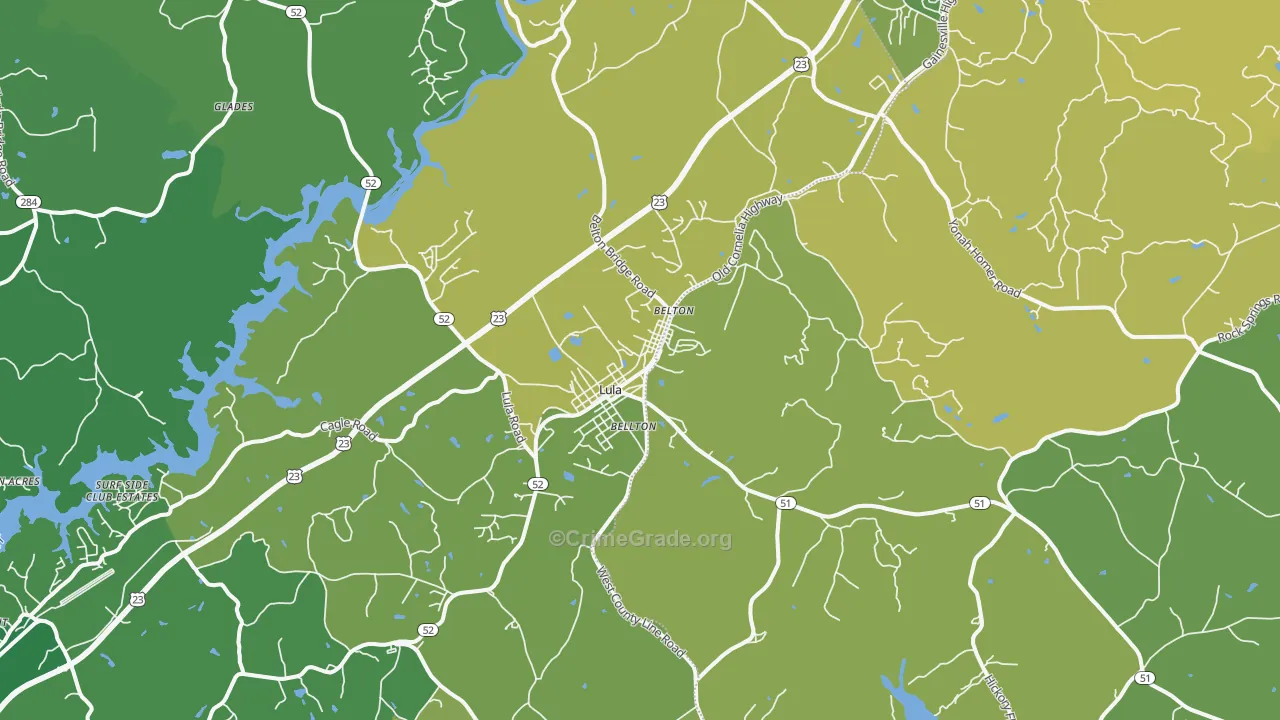30554, GA Map of Vehicle Theft Rates