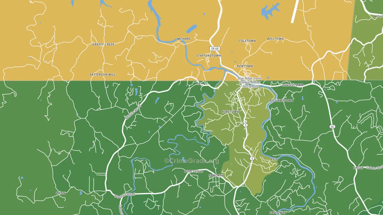 30555, GA Map of Vehicle Theft Rates