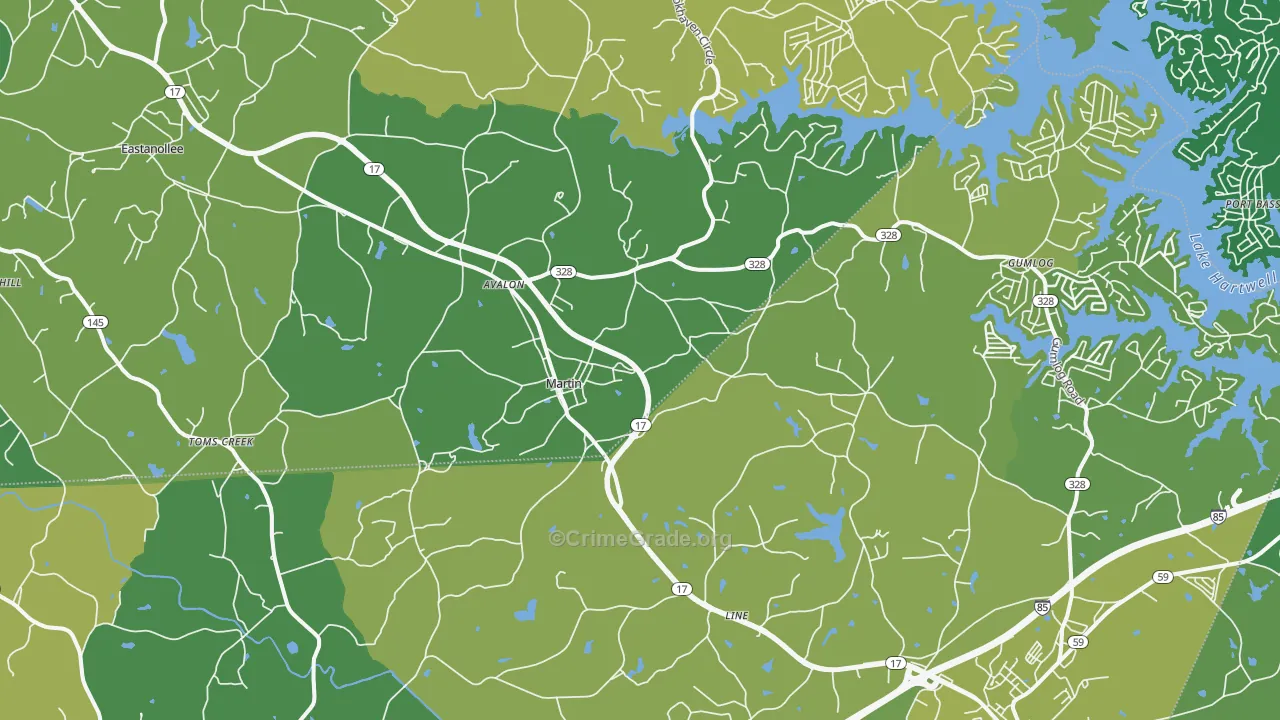 30557, GA Map of Vehicle Theft Rates