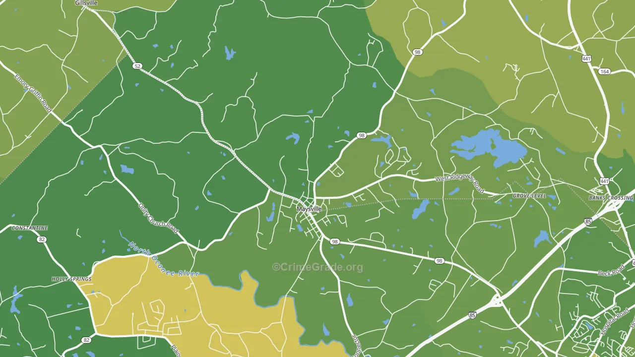 30558, GA Map of Vehicle Theft Rates