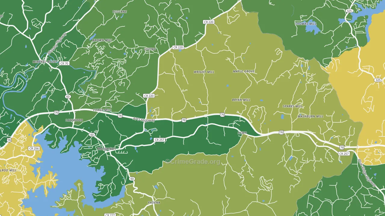 30560, GA Map of Vehicle Theft Rates