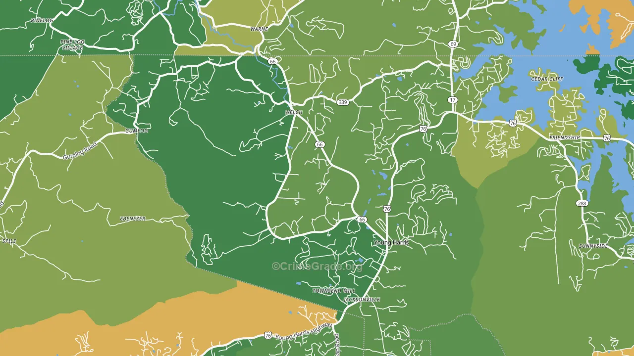 30582, GA Map of Vehicle Theft Rates
