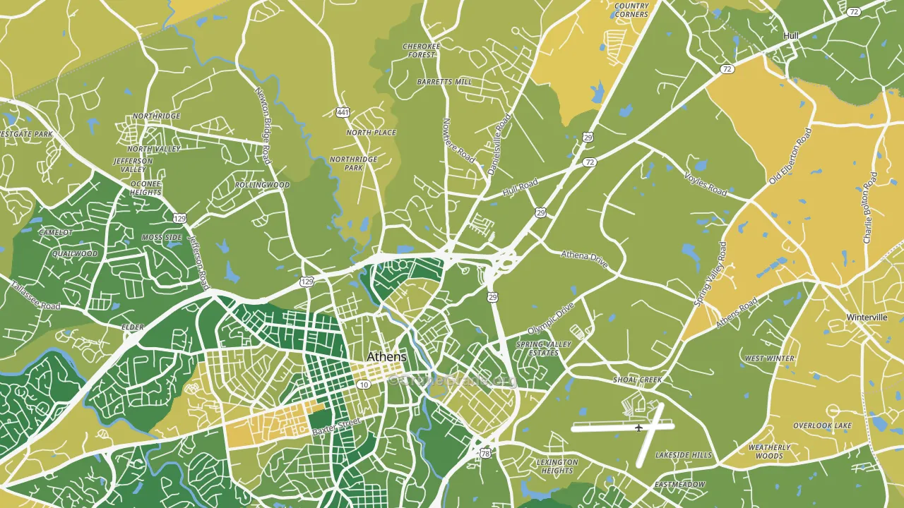 30601, GA Map of Vehicle Theft Rates