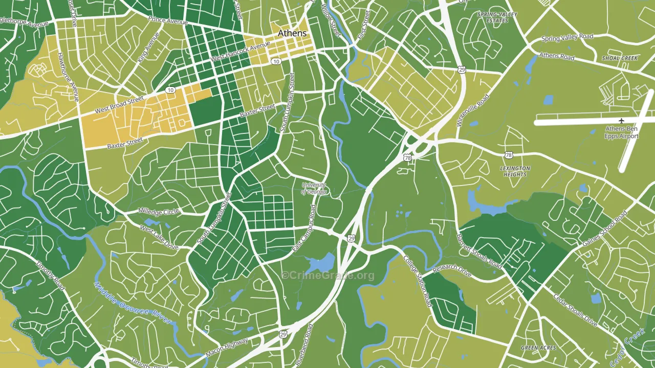 30602, GA Map of Vehicle Theft Rates