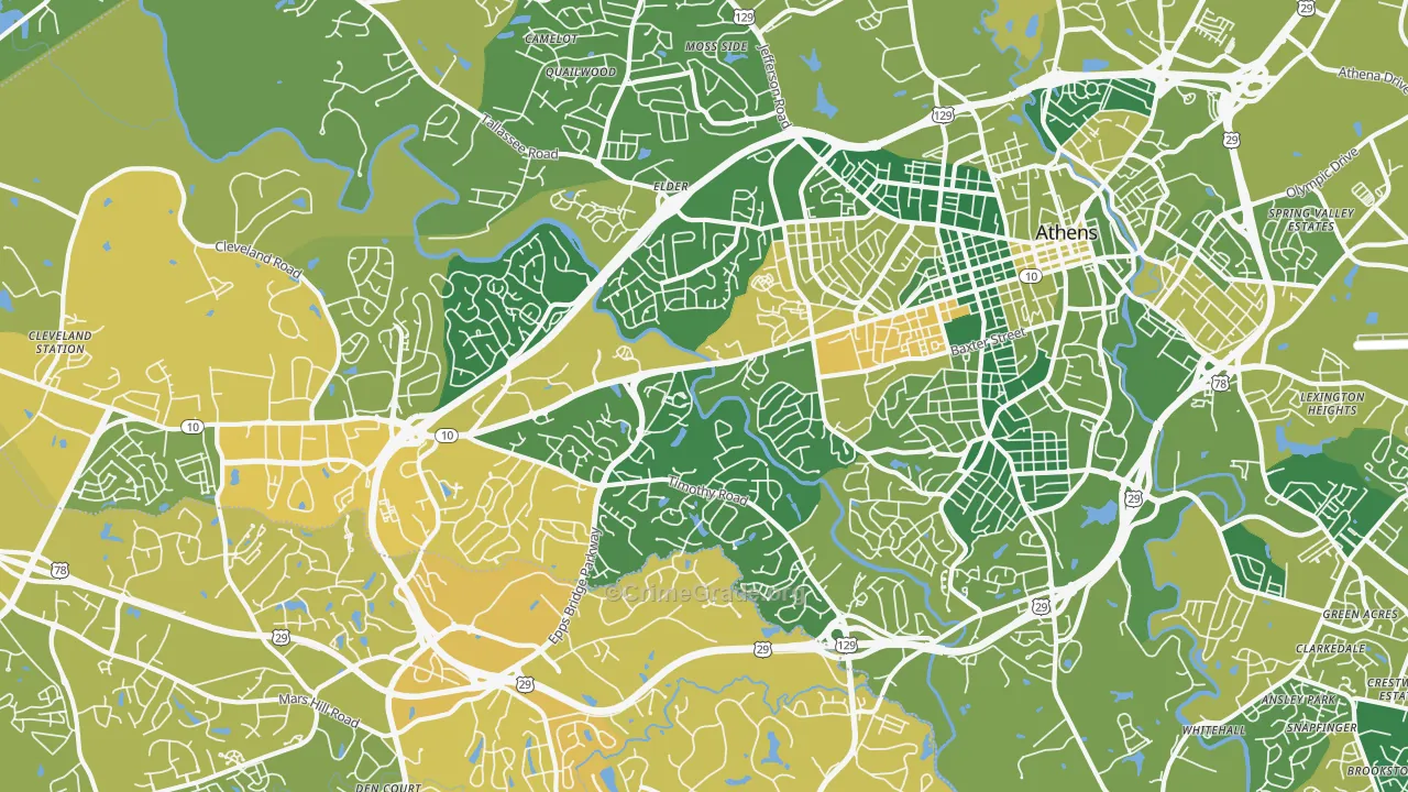 30606, GA Map of Vehicle Theft Rates