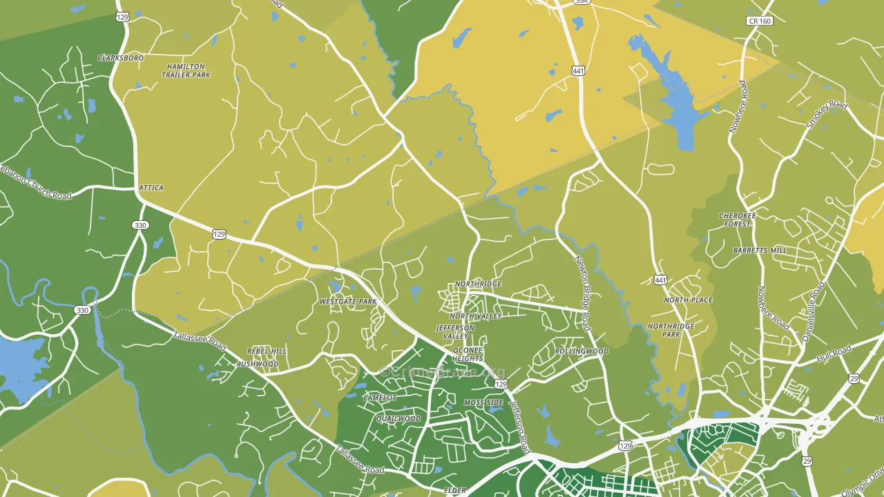 30607, GA Map of Vehicle Theft Rates