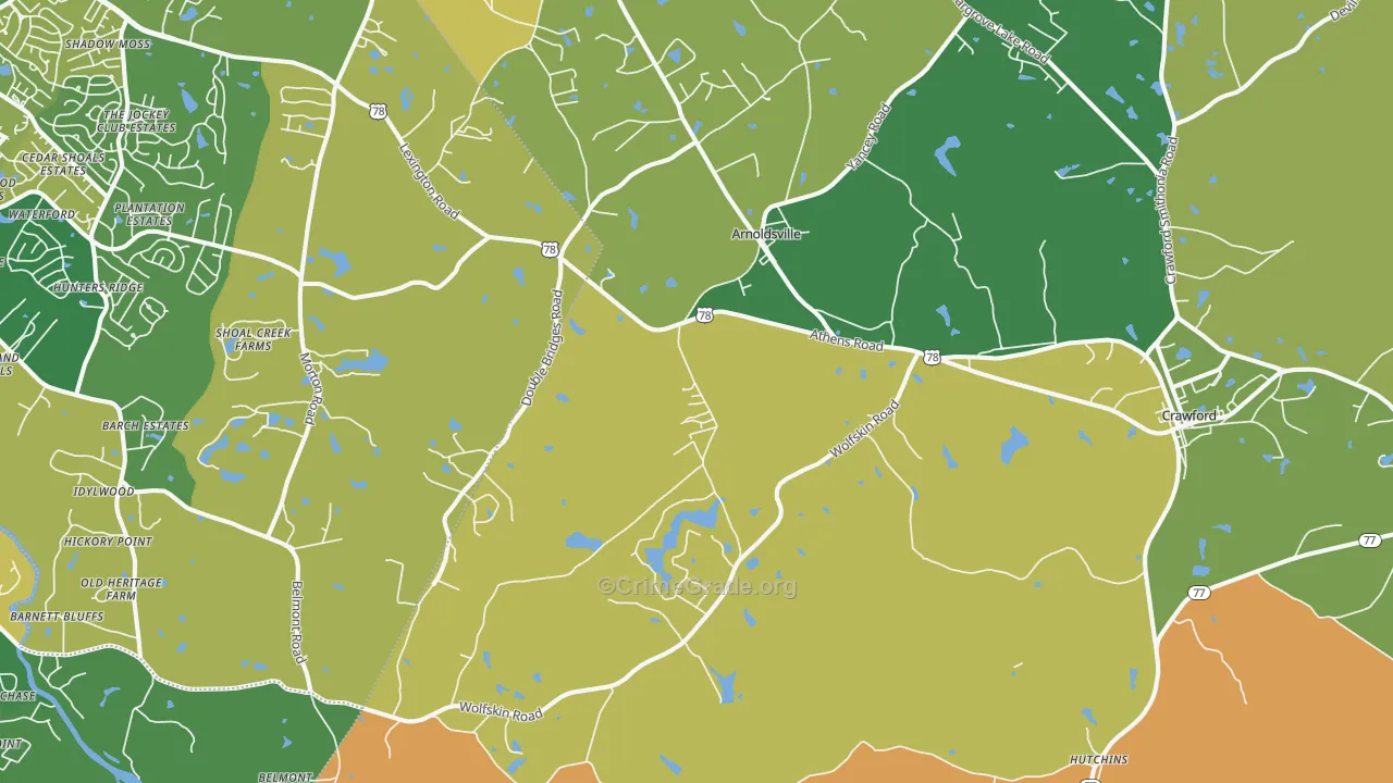 30619, GA Map of Vehicle Theft Rates